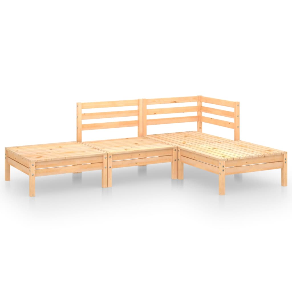 vidaXL Sodo poilsio baldų komplektas, 4 dalių, pušies medienos masyvas