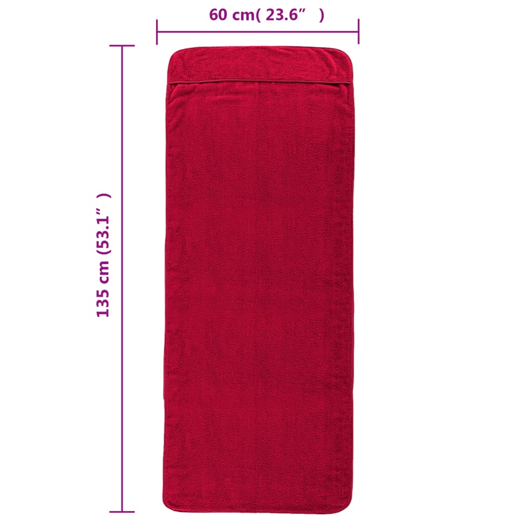 vidaXL Paplūdimio rankšluosčiai, 2vnt., raudoni, 60x135cm, audinys