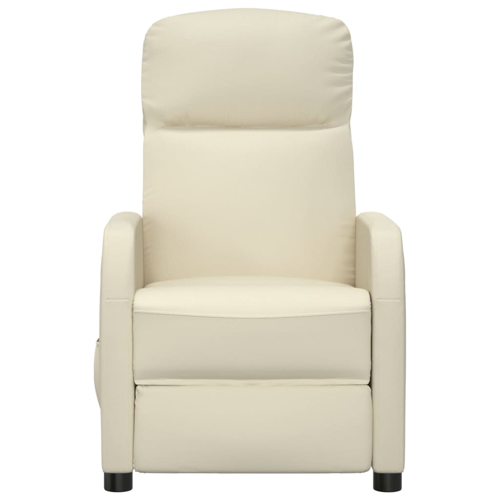 vidaXL Atlošiamas krėslas, kreminės baltos spalvos, dirbtinė oda