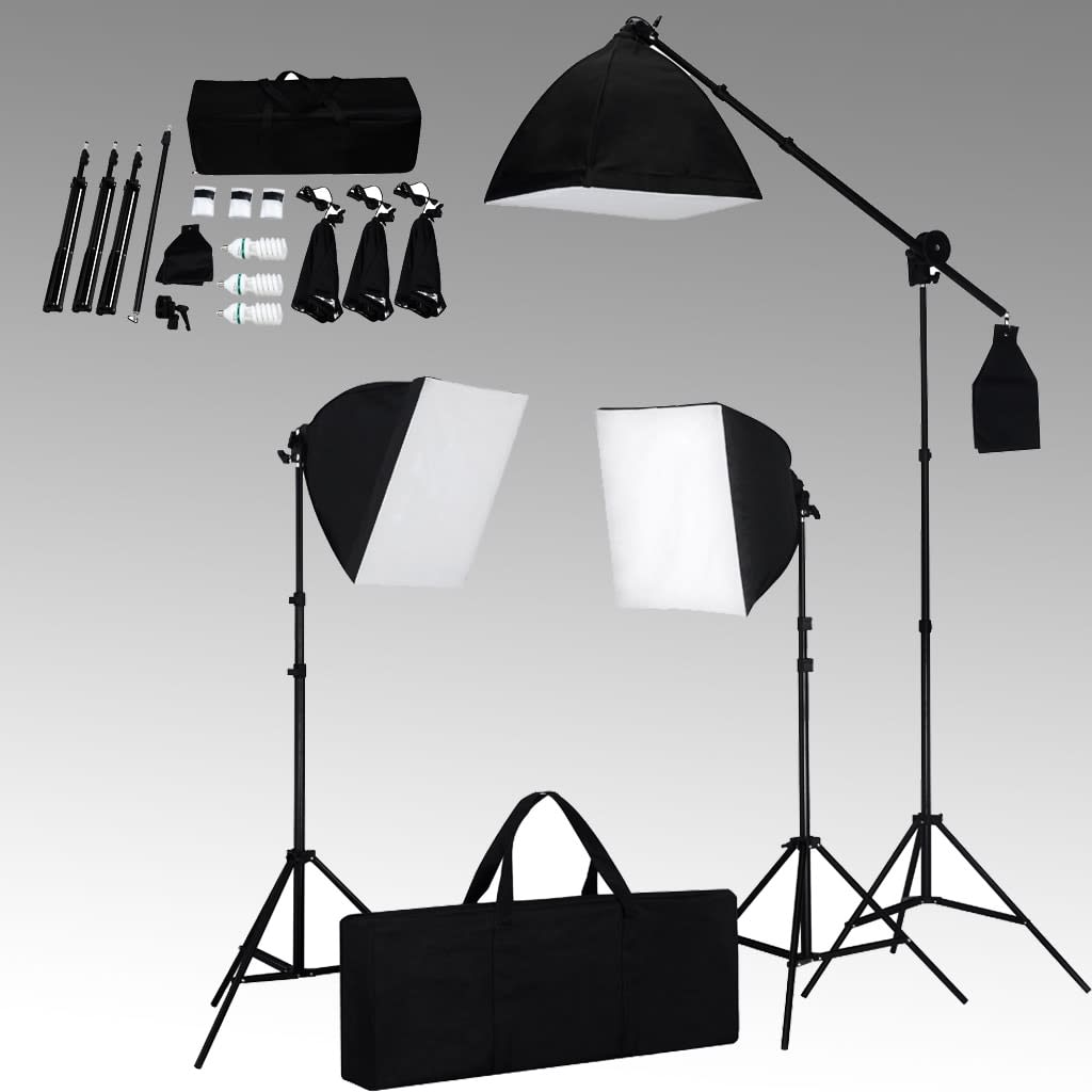 vidaXL Fotostudijos komplektas su šviesdėže, fonu ir reflektoriumi