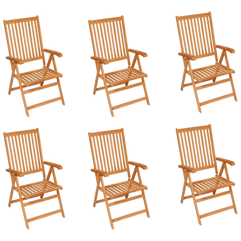 vidaXL Sodo kėdės su smėlio spalvos pagalvėlėmis, 6vnt., tikmedis