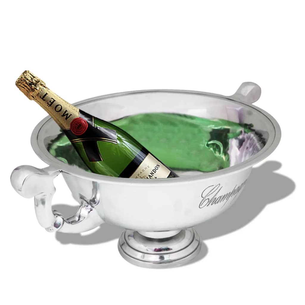 vidaXL Prizo taurės formos šampano atšald. indas, alium., sidabro sp.