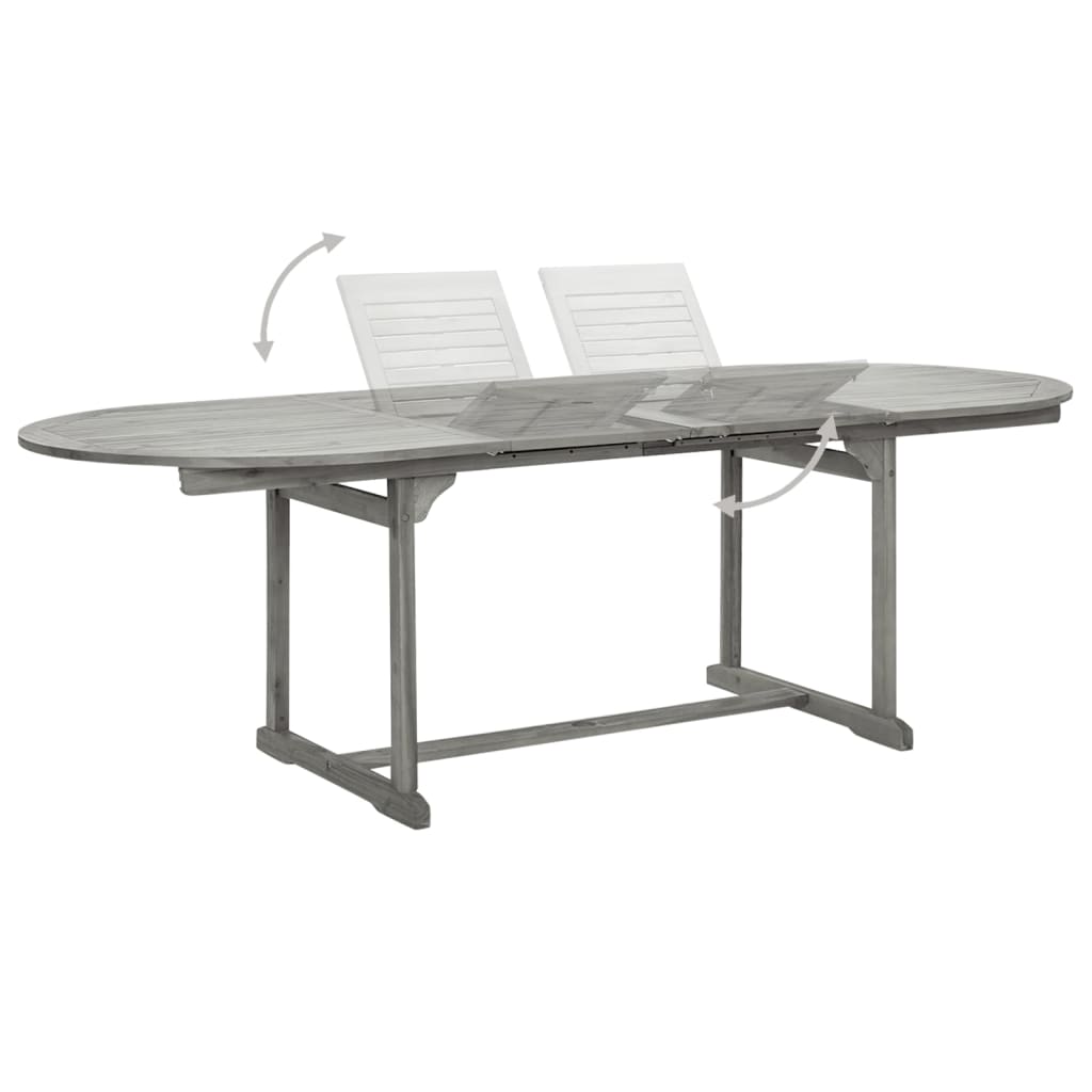 vidaXL Sodo valgomojo stalas, (160–240)x100x75cm, akacijos masyvas