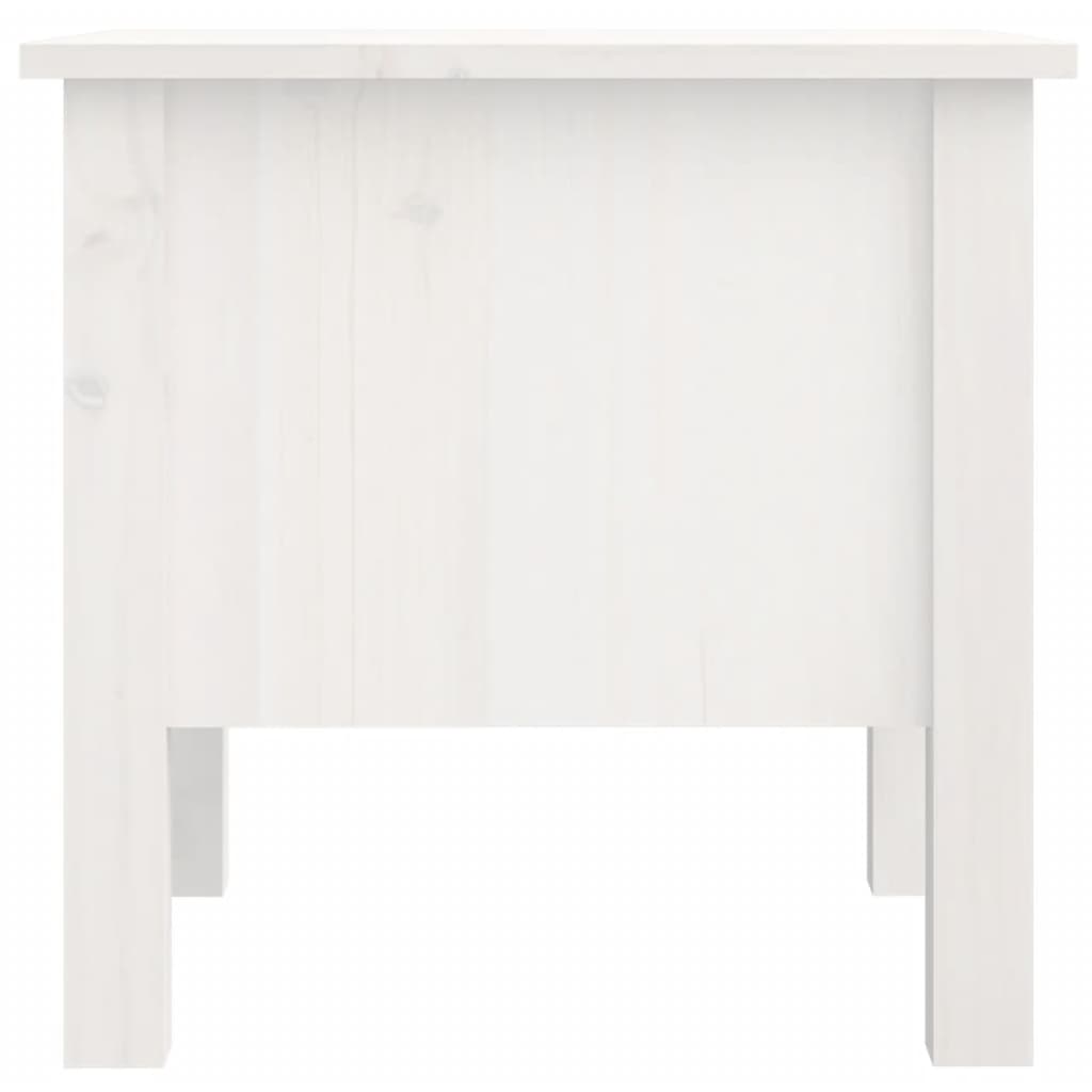 vidaXL Šoninis staliukas, baltas, 40x40x39cm, pušies medienos masyvas