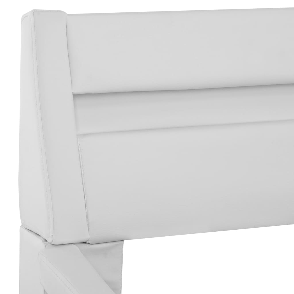 vidaXL Lovos rėmas su LED, baltos spalvos, 180x200cm, dirbtinė oda