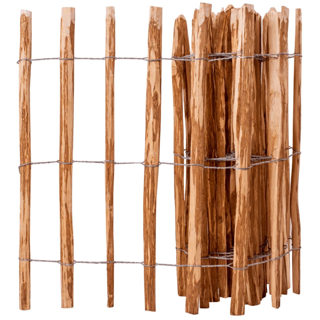 vidaXL Statinių tvora, 90x500cm, lazdyno mediena