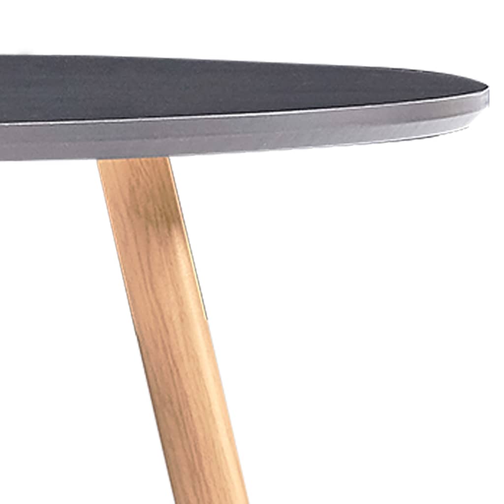 vidaXL Valgomojo stalas, pilkos ir ąžuolo spalvos, 90x73,5cm, MDF