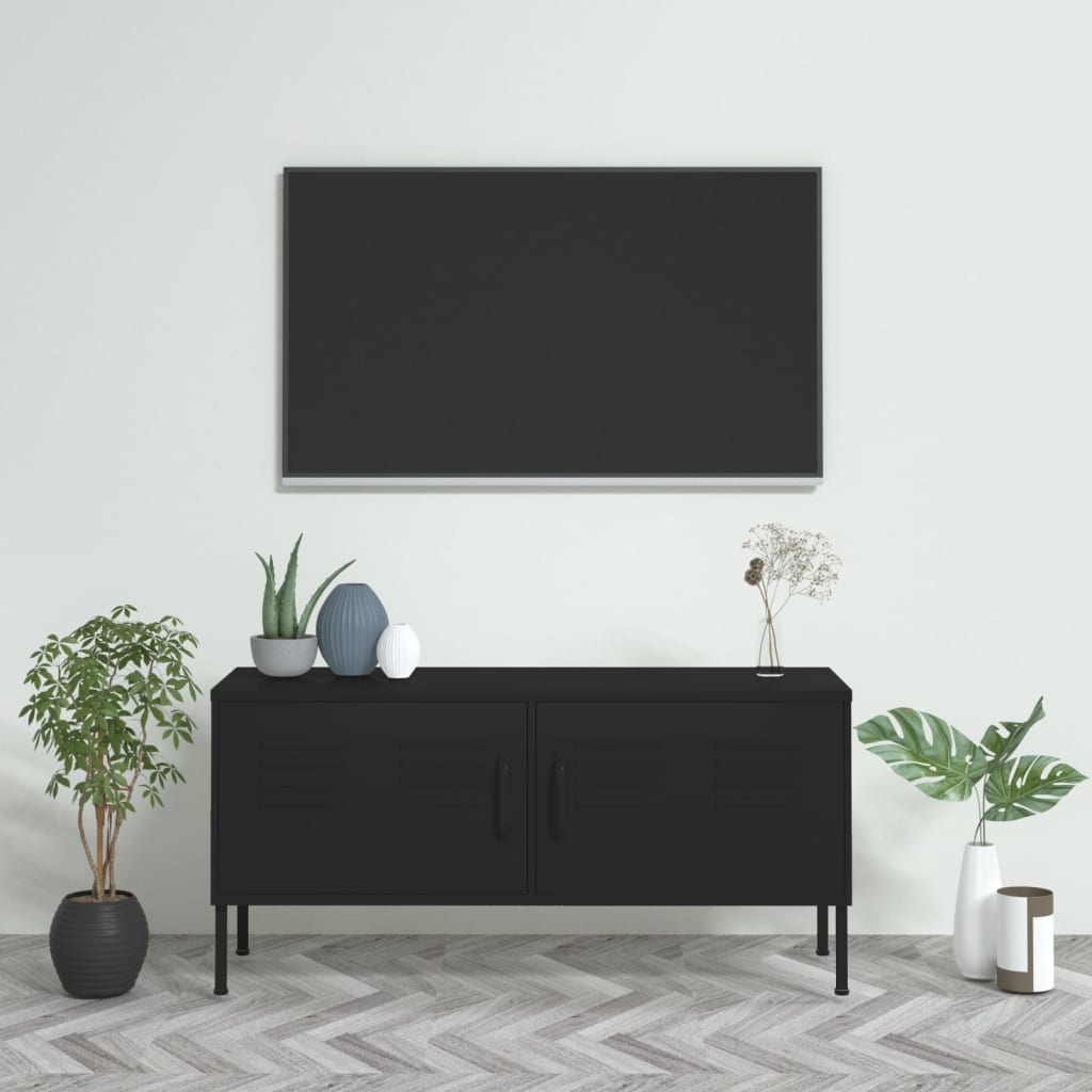 vidaXL Televizoriaus spintelė, juodos spalvos, 105x35x50cm, plienas