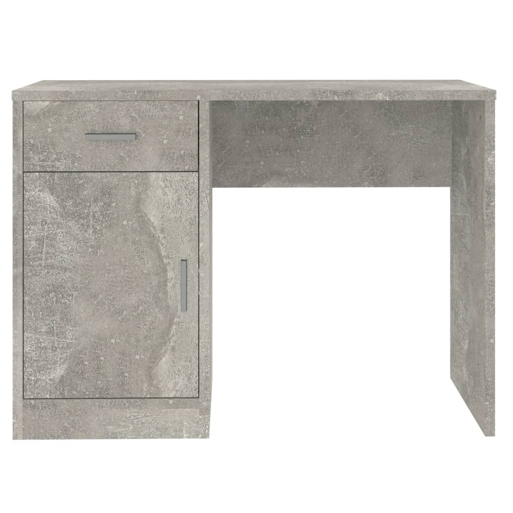 vidaXL Rašomasis stalas, betono pilkas, 100x40x73cm, mediena