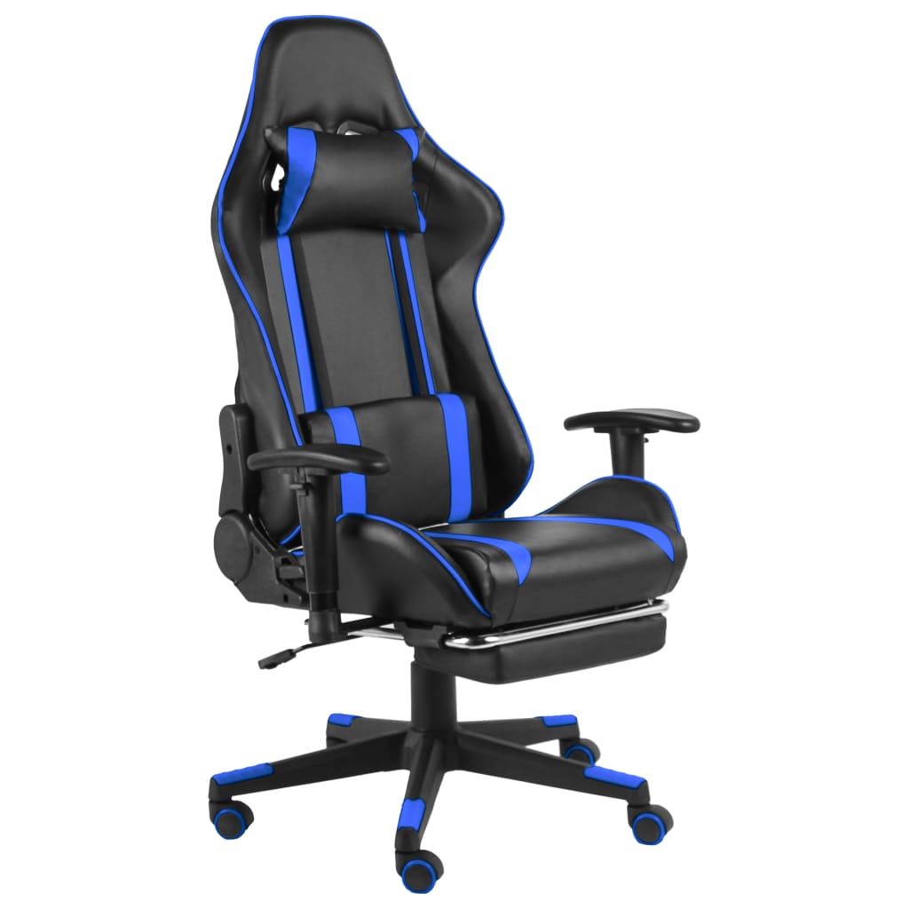 vidaXL Pasukama žaidimų kėdė su pakoja, mėlynos spalvos, PVC