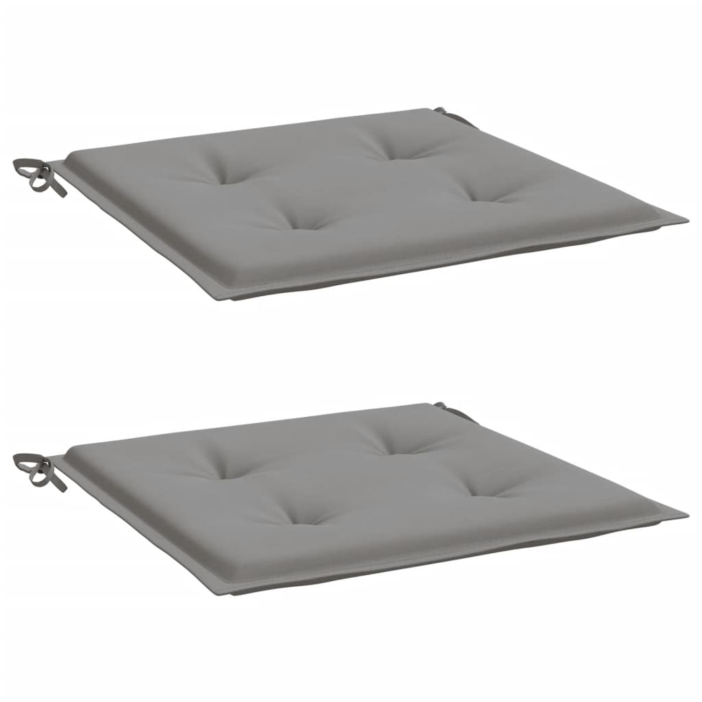 vidaXL Sodo kėdės pagalvėlės, 2vnt., pilkos, 40x40x3cm, audinys