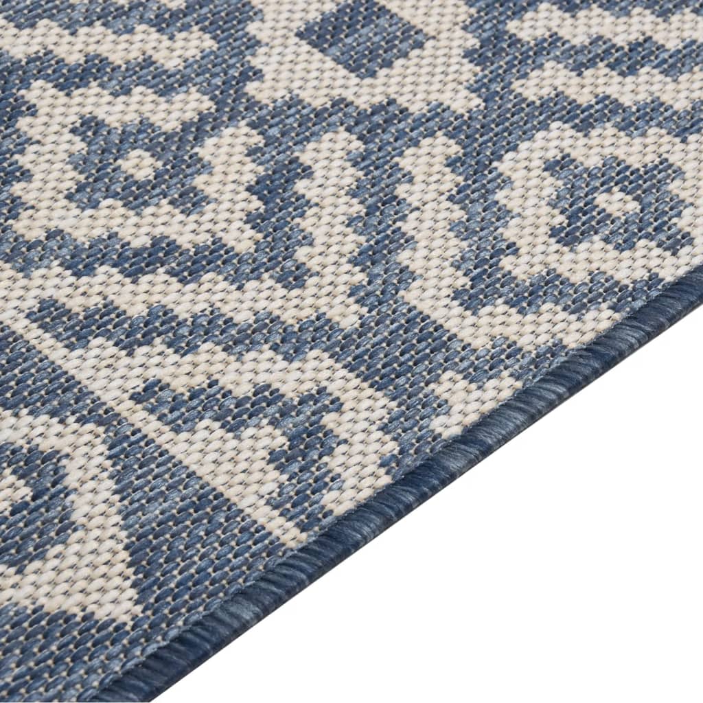 vidaXL Lauko kilimėlis, mėlynos spalvos, 120x170cm, plokščio pynimo