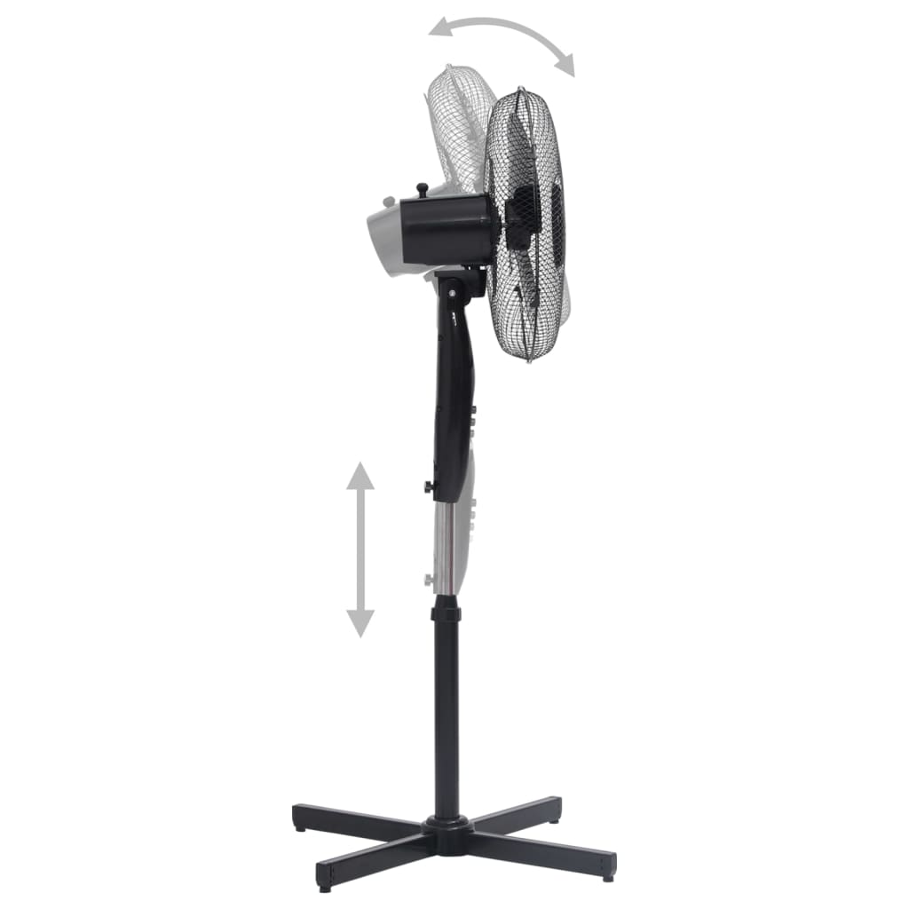 vidaXL Pastatomas ventiliatorius, juodas, 40cm skersmens, 120cm