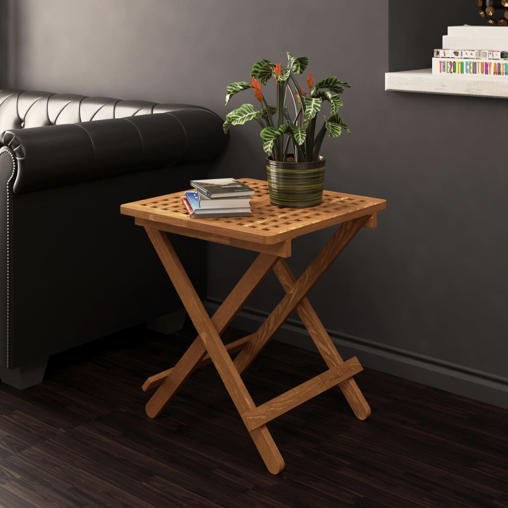 vidaXL Sulankstomas staliukas, riešutmedžio mediena, 50x50x49 cm