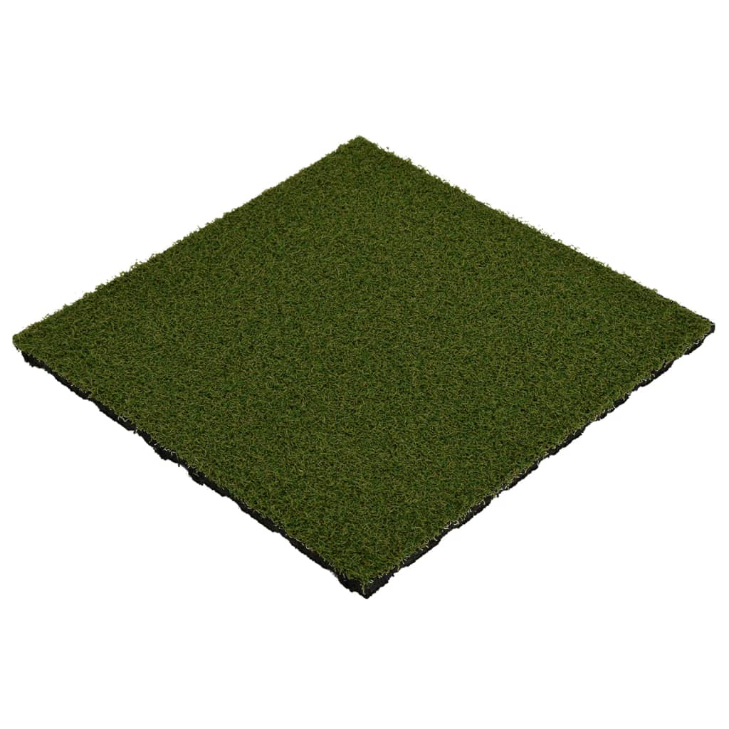 vidaXL Dirbtinės žolės plytelės, 4vnt., 50x50x2,5cm, kaučiukas