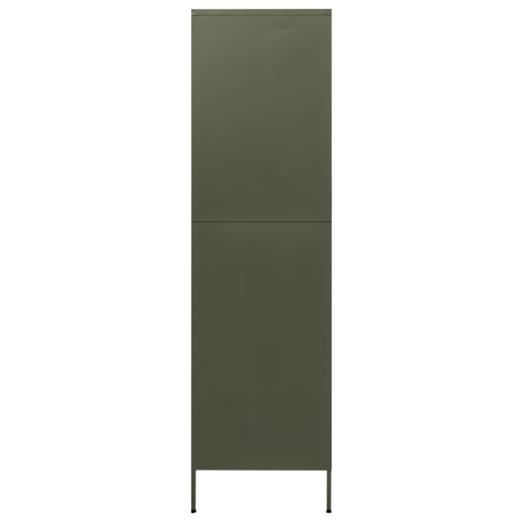 vidaXL Drabužių spinta, alyvuogių žalia, 90x50x180cm, plienas
