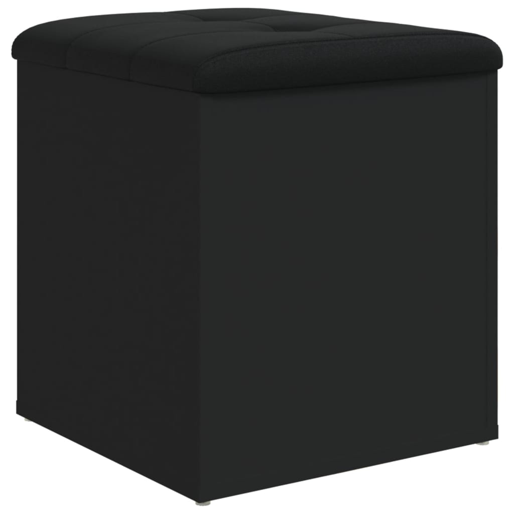 vidaXL Suoliukas-daiktadėžė, juodas, 42x42x45cm, apdirbta mediena