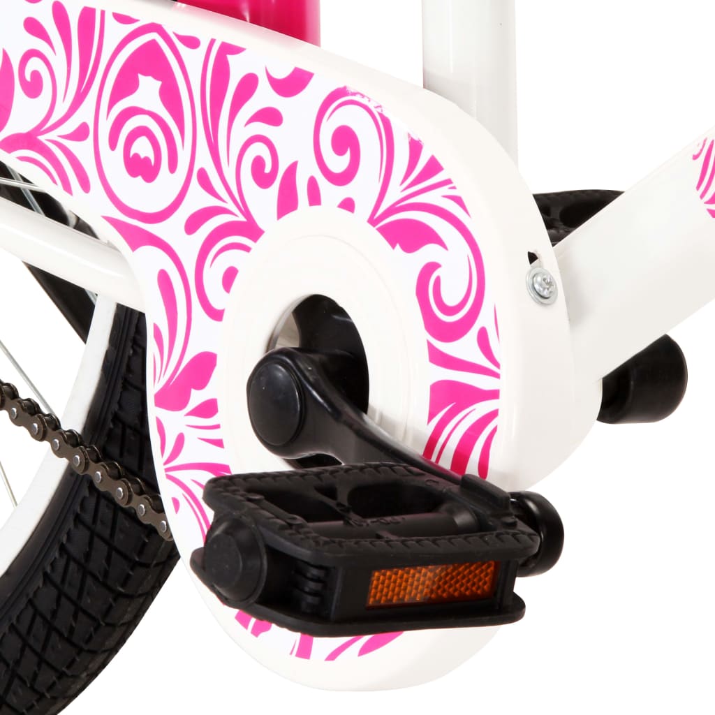 vidaXL Vaikiškas dviratis, rožinės ir baltos spalvos, 24 colių