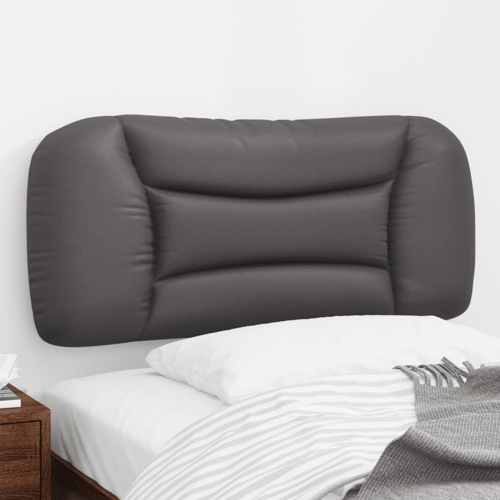 vidaXL Galvūgalio pagalvėlė, pilkos spalvos, 80 cm, dirbtinė oda