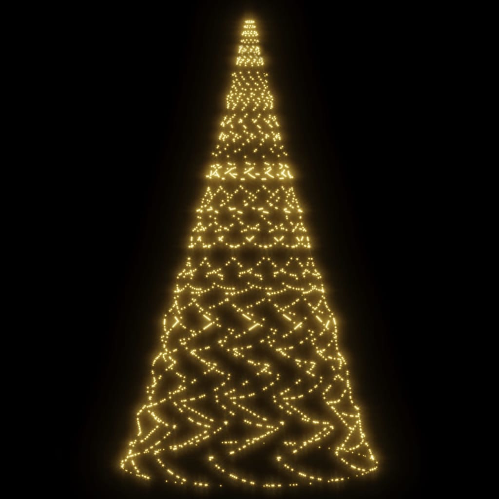 vidaXL Kalėdų eglutė ant vėliavos stiebo, 800cm, 3000 šiltų baltų LED