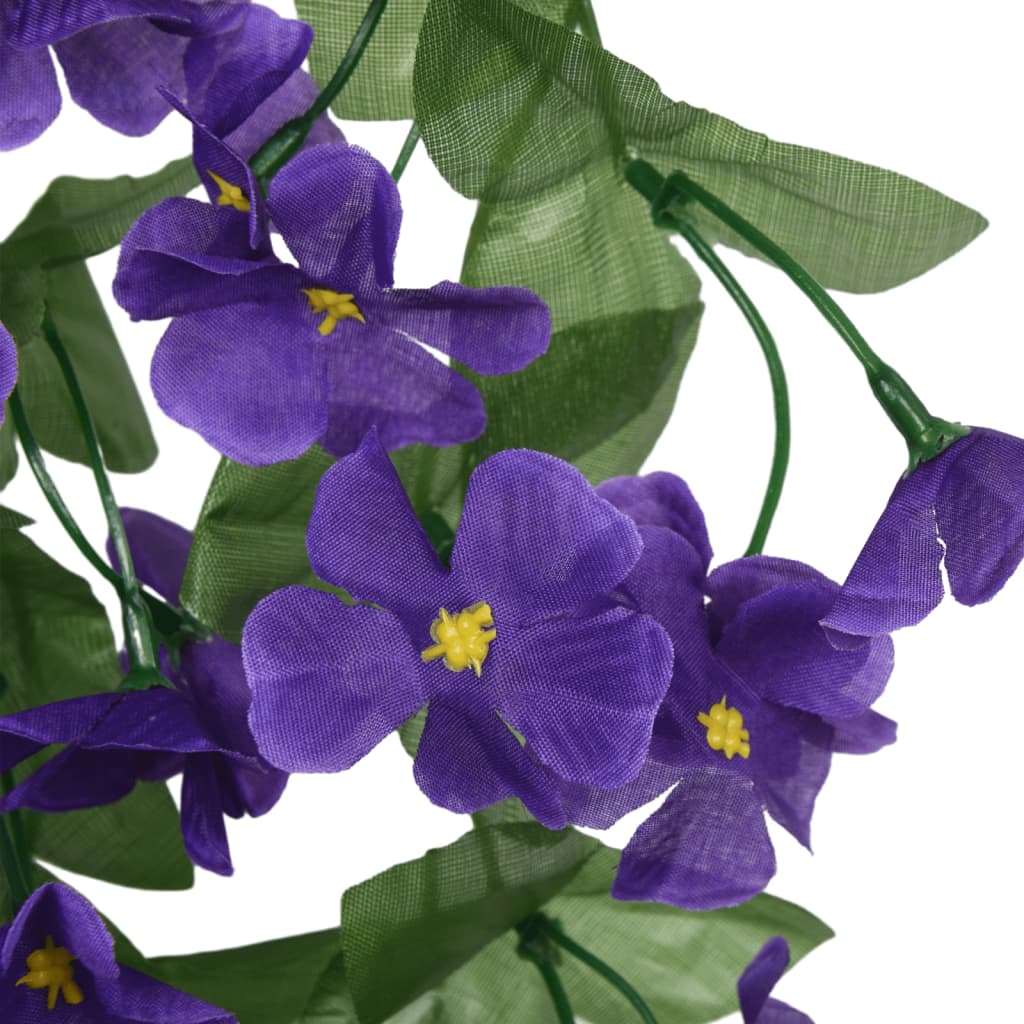 vidaXL Dirbtinių gėlių girliandos, 3vnt., tamsiai violetinės, 85cm