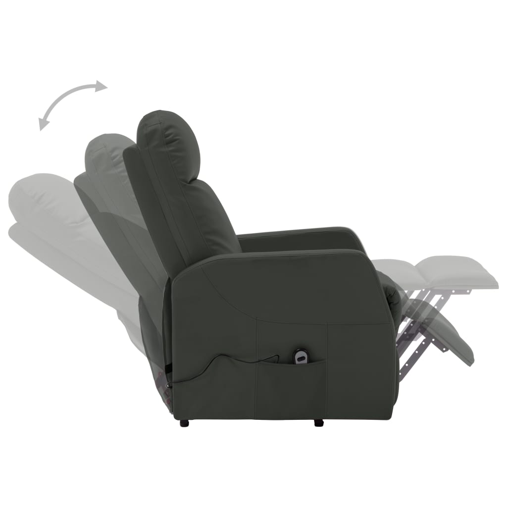vidaXL Atsistojantis atlošiamas krėslas, antracito, dirbtinė oda