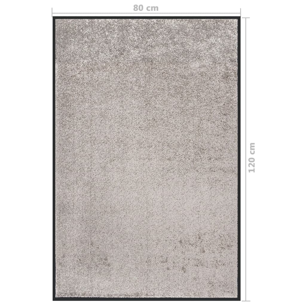vidaXL Durų kilimėlis, pilkos spalvos, 80x120cm