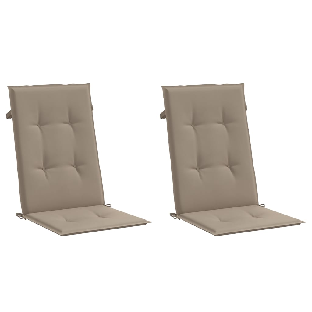 vidaXL Sodo kėdės pagalvėlės, 2vnt., taupe, 120x50x3cm, audinys
