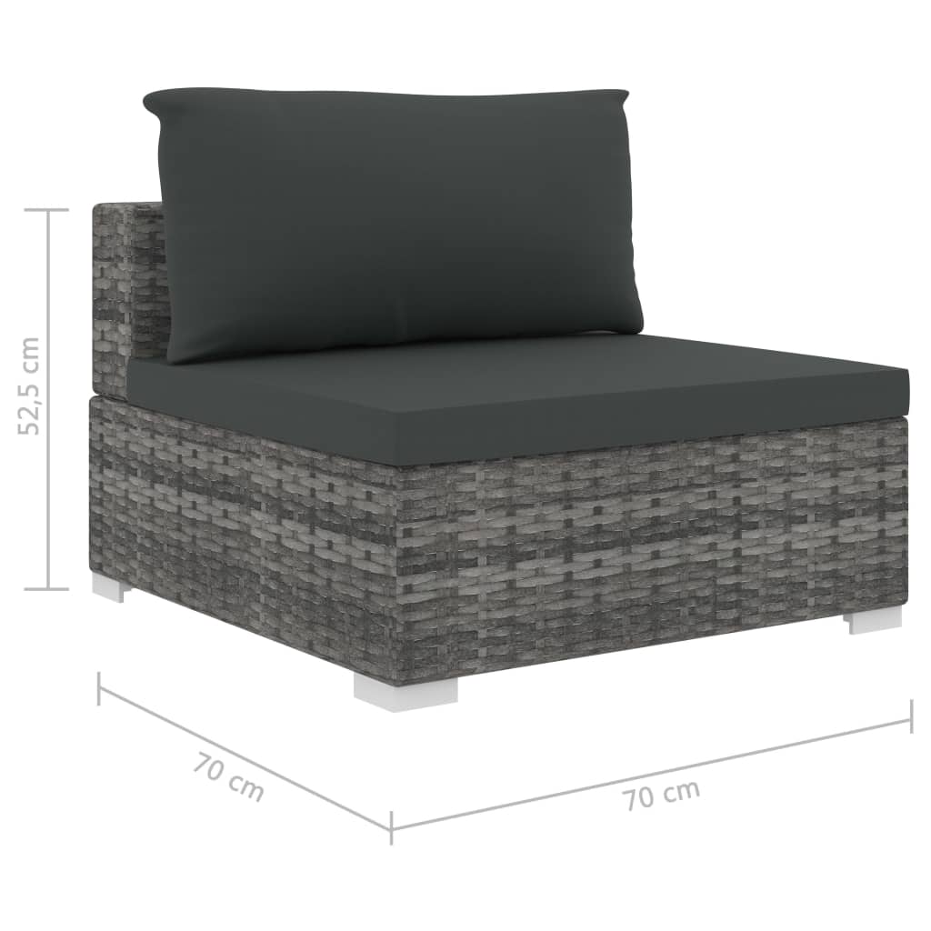vidaXL Sodo baldų komplektas su pagalvėlėmis, 4d., pilkas, poliratanas