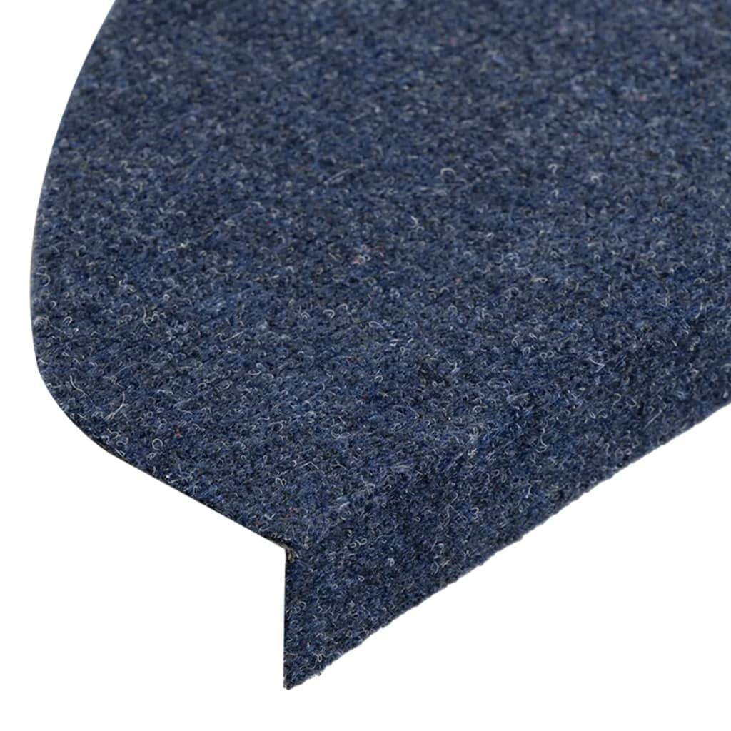 vidaXL Lipnūs laiptų kilimėliai, 15vnt., mėlynos, 65x22,5x3,5cm