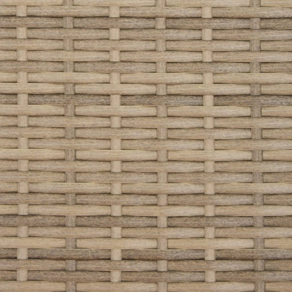 vidaXL Dvivietė sodo sofa su taburetėmis, smėlio spalvos, poliratanas