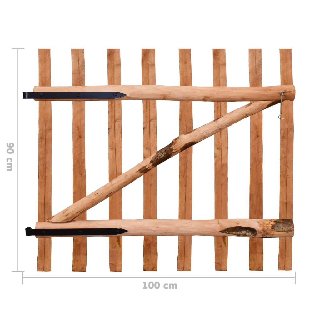 vidaXL Tvoros vartai, impregnuota lazdyno mediena, 100x90cm