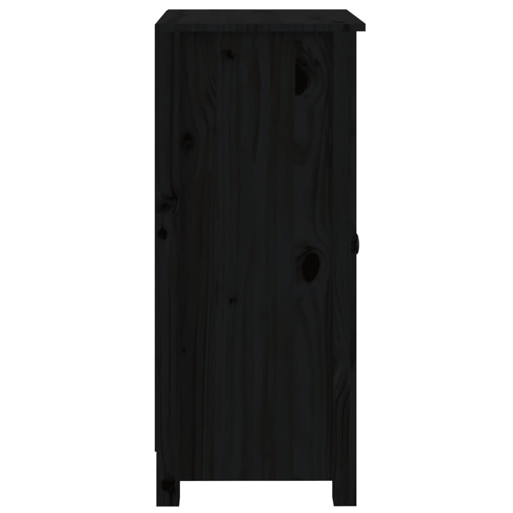 vidaXL Šoninė spintelė, juoda, 40x35x80cm, pušies medienos masyvas