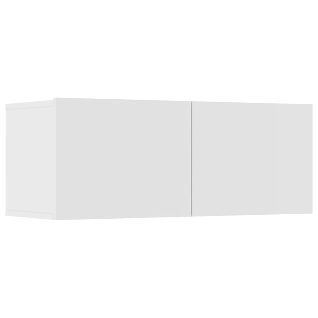 vidaXL Televizoriaus spintelių komplektas, 7 dalių, baltas, mediena