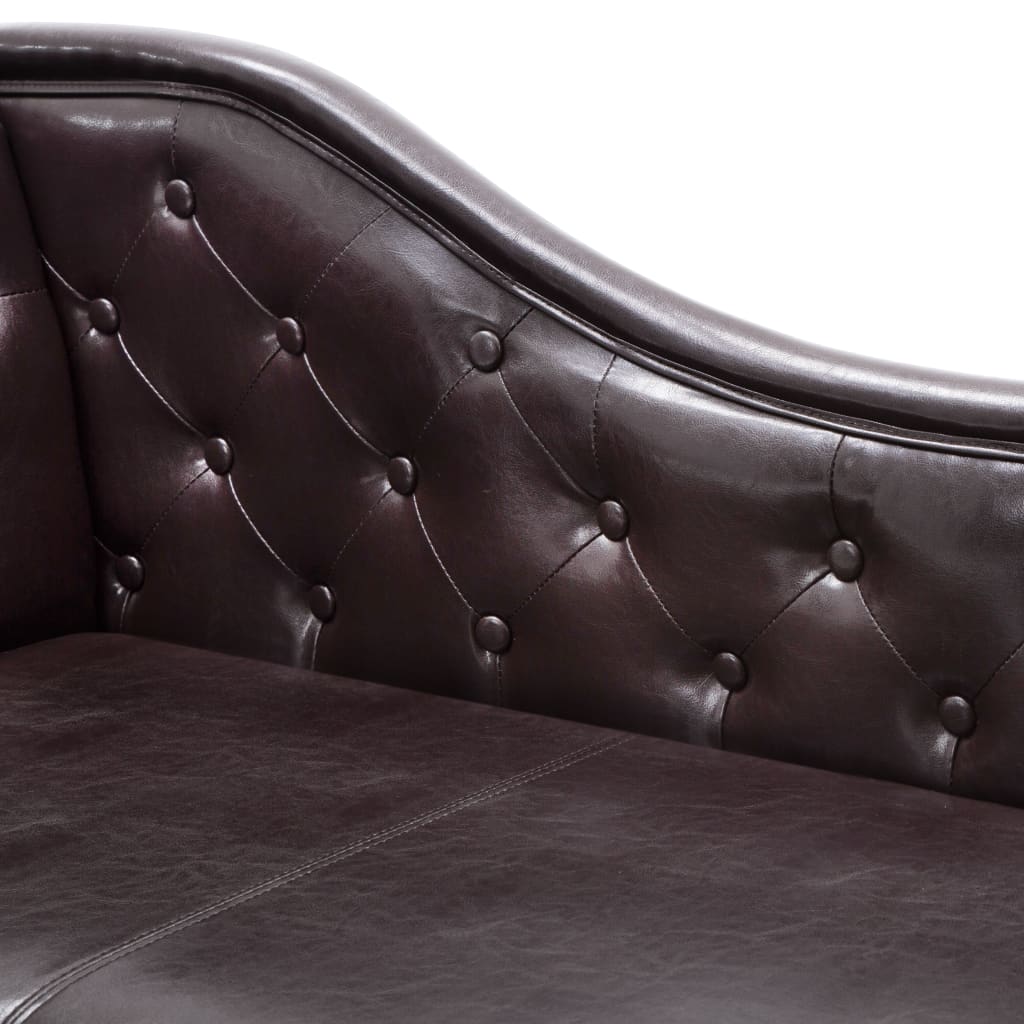 vidaXL Poilsio gultas, tamsiai rudas, dirbtinė oda
