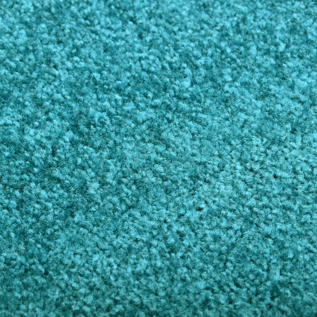vidaXL Durų kilimėlis, žydros spalvos, 90x150cm, plaunamas