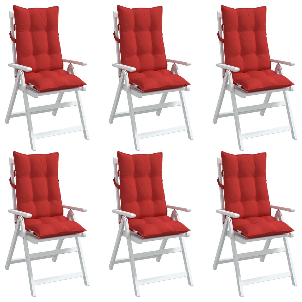vidaXL Kėdės pagalvėlės, 6vnt., raudonos spalvos, oksfordo audinys