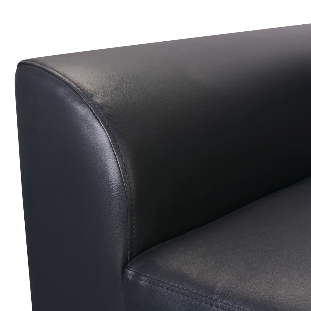 vidaXL Sofa-lova, juoda, dirbtinė oda