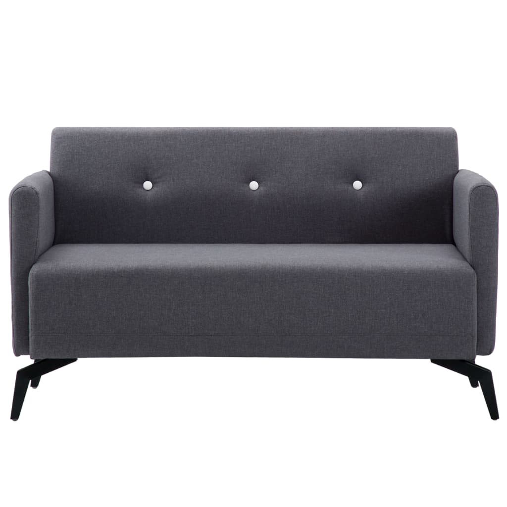 vidaXL Dvivietė sofa, audinio apmušalas, 115x60x67cm, tamsiai pilka