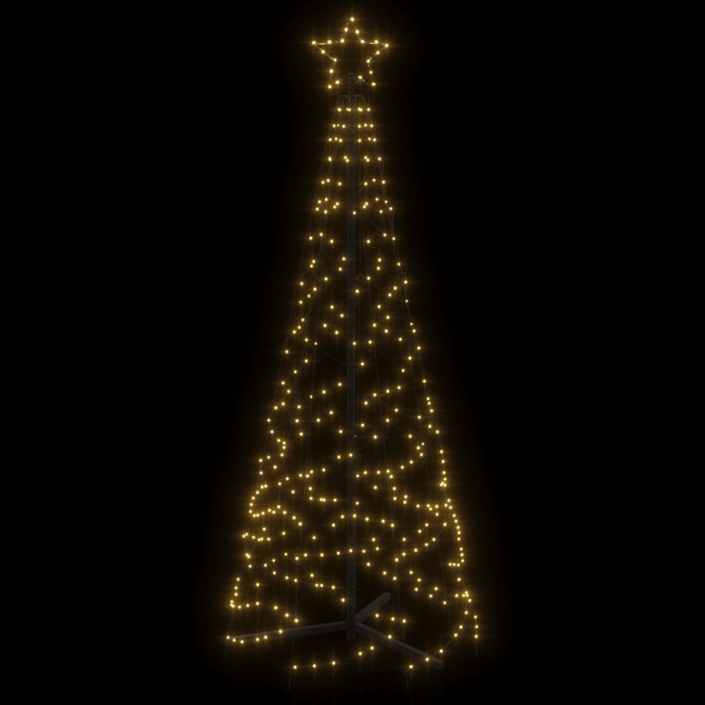 vidaXL Kalėdų eglutė, 70x180cm, kūgio formos, 200 šiltų baltų LED