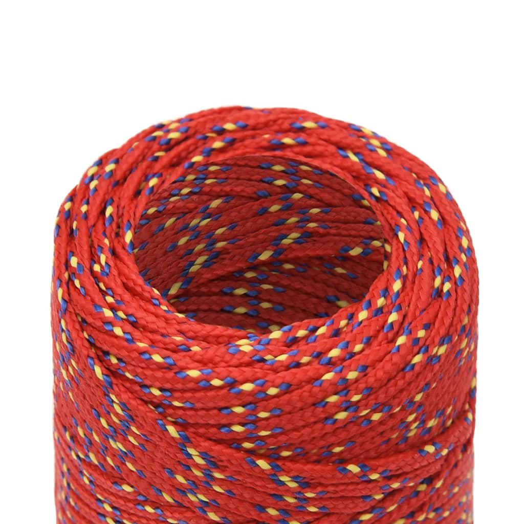 vidaXL Valties virvė, raudonos spalvos, 2mm, 25m, polipropilenas