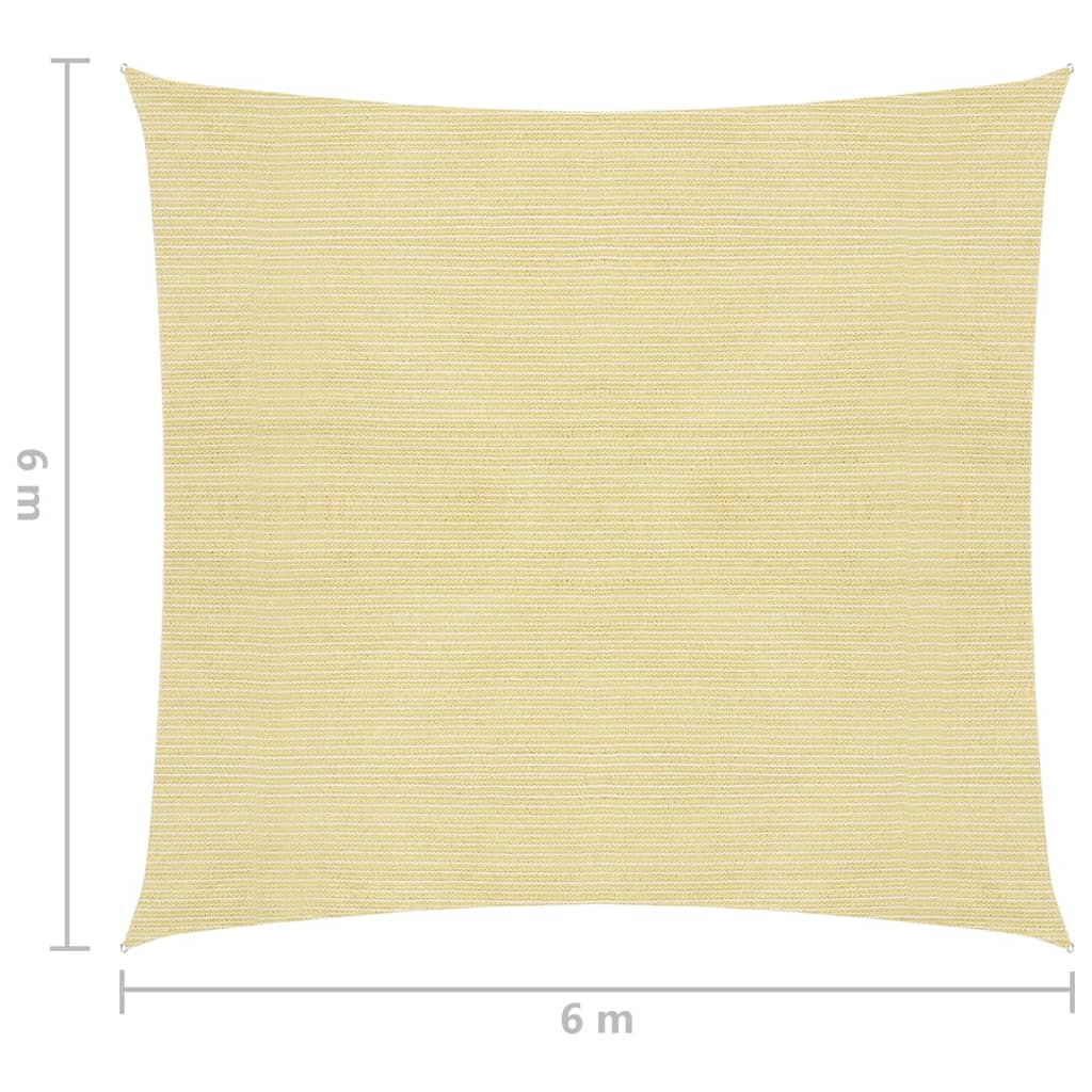 vidaXL Uždanga nuo saulės, smėlio spalvos, 6x6m, HDPE, 160g/m²