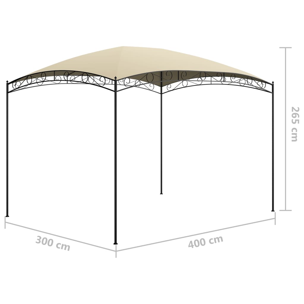 vidaXL Pavėsinė, kreminės spalvos, 3x4x2,65m, 180 g/m²
