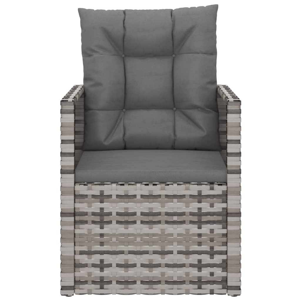 vidaXL Sodo krėslas su pagalvėle, pilkos spalvos, poliratanas
