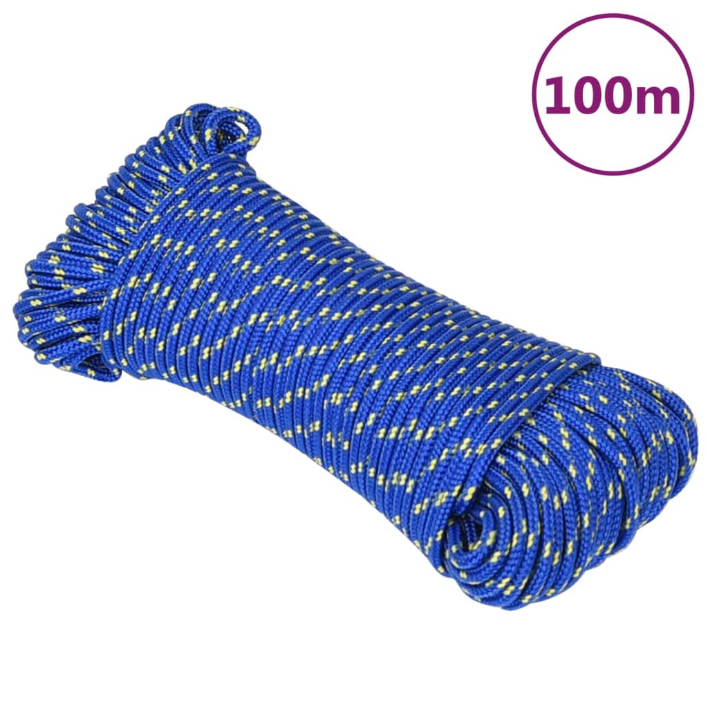 vidaXL Valties virvė, mėlynos spalvos, 3mm, 100m, polipropilenas