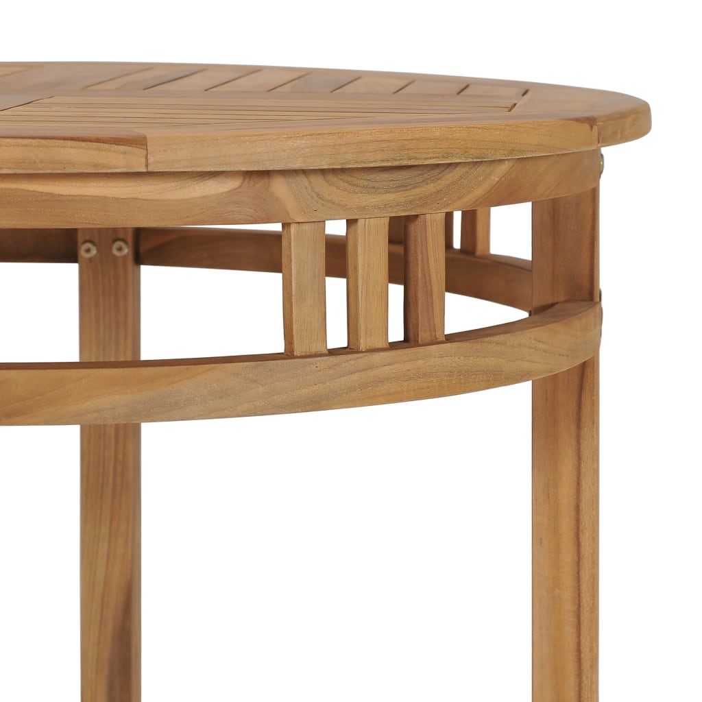 vidaXL Valgomojo stalas, tikmedžio medienos masyvas, 80cm skersmens