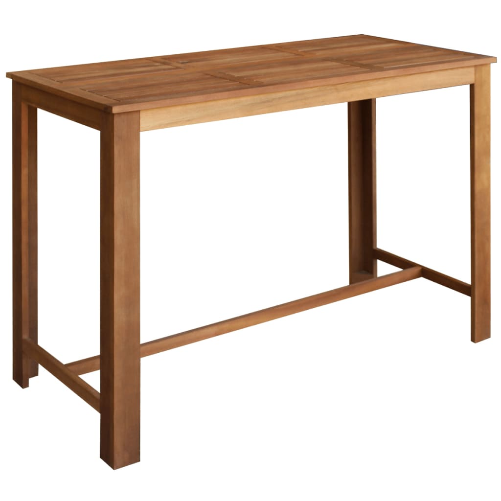 vidaXL 7 d. baro stalo ir kėdžių rinkinys, tvirta akacijos mediena