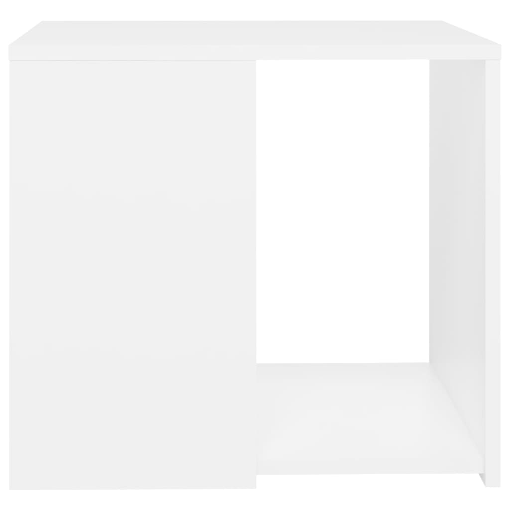 vidaXL Šoninis staliukas, baltos spalvos, 50x50x45cm, MDP