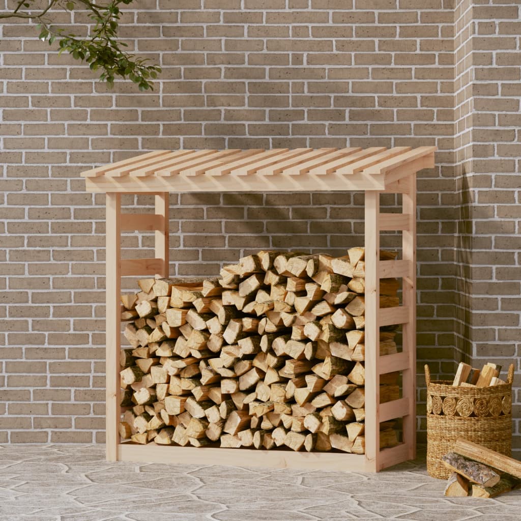 vidaXL Stovas malkoms, 108x64,5x110cm, pušies medienos masyvas