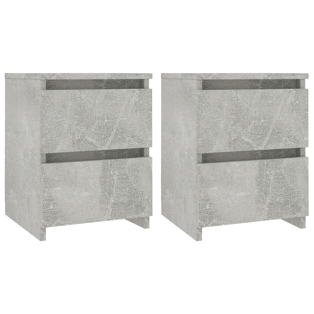 vidaXL Naktinės spintelės, 2vnt., betono pilkos sp., 30x30x40cm, MDP